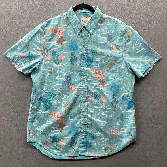 Reyn Spooner Sea Safari Limited Issue Hawaiian Shirt Mens M Ocean Button Down - Picture 1 of 14